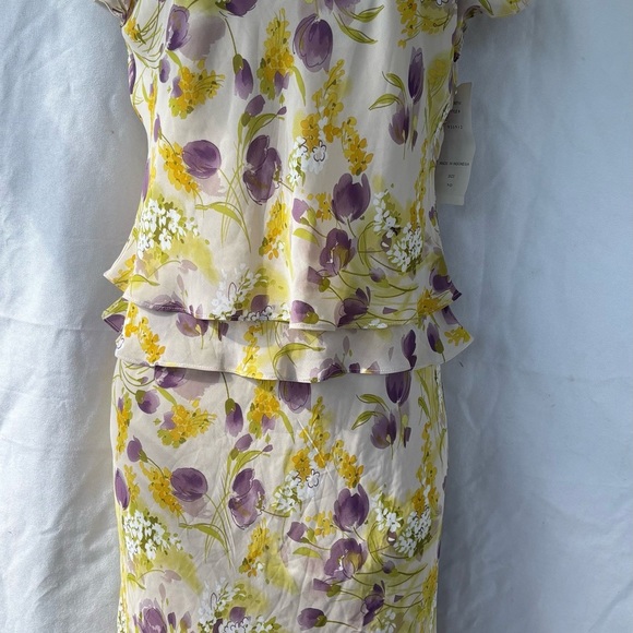 J.B.S. Purple and Yellow Midi Pencil Dress Resort Wear - Picture 13 of 16